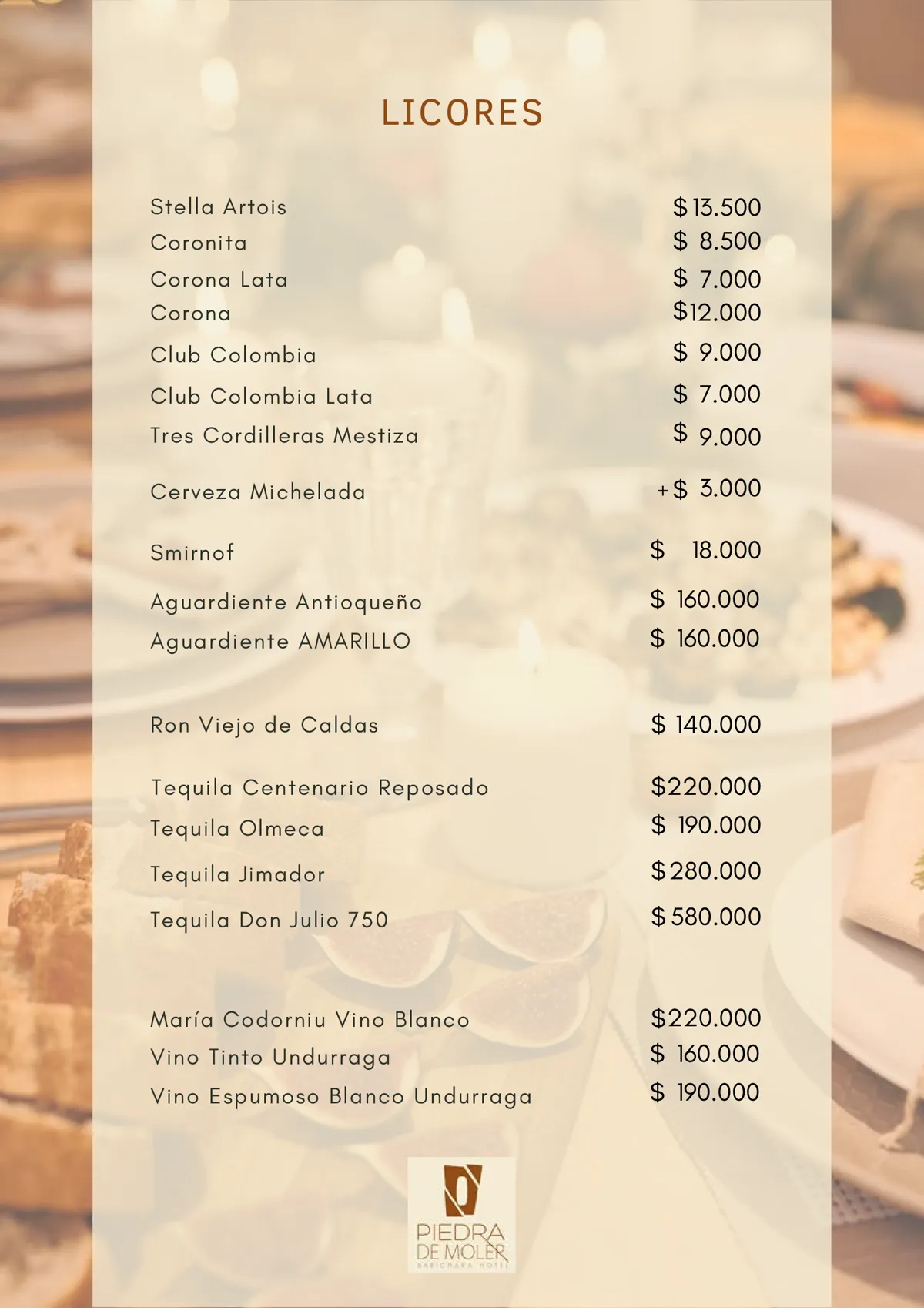 Menú del restaurante, página 12 de 13