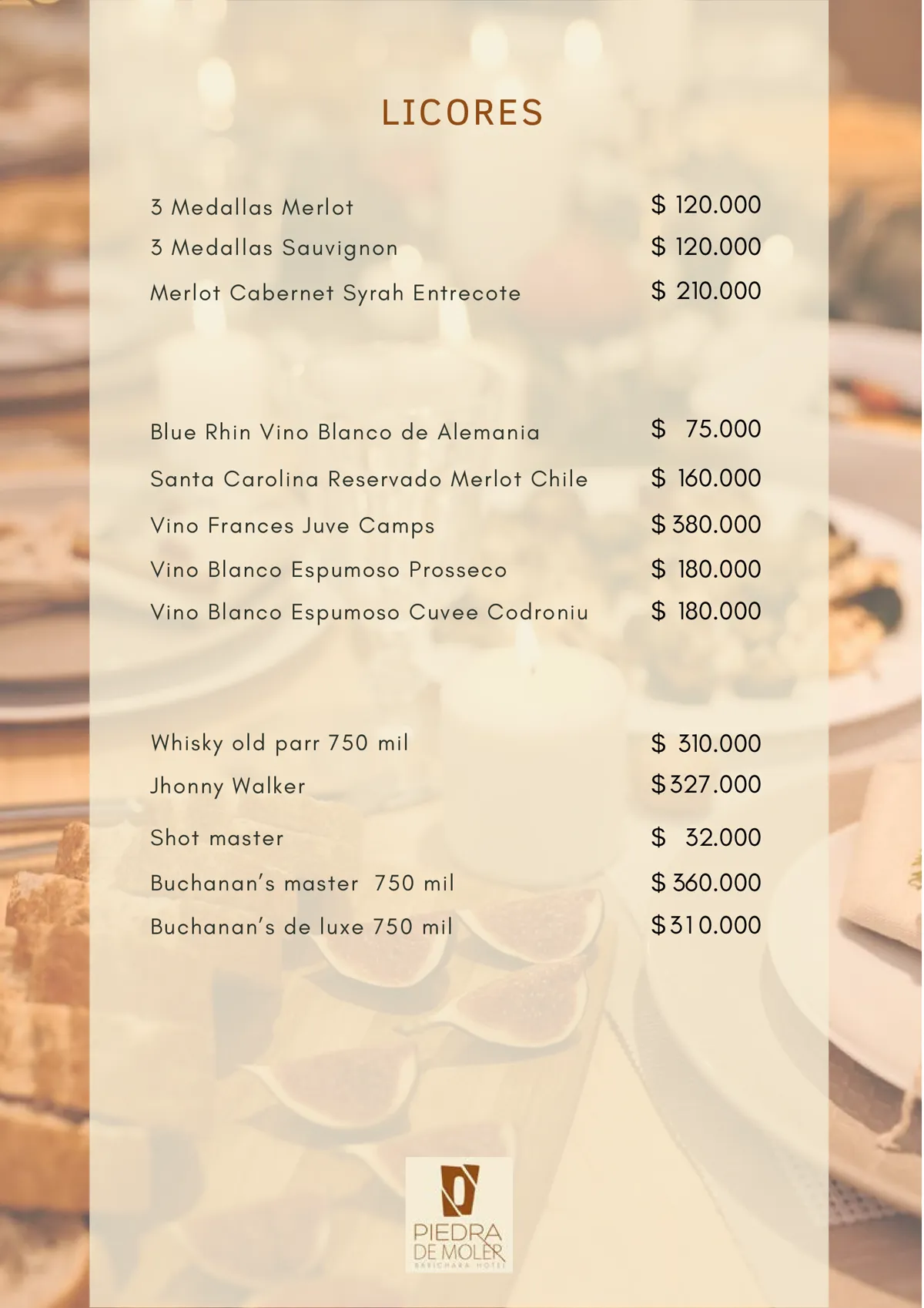 Menú del restaurante, página 13 de 13