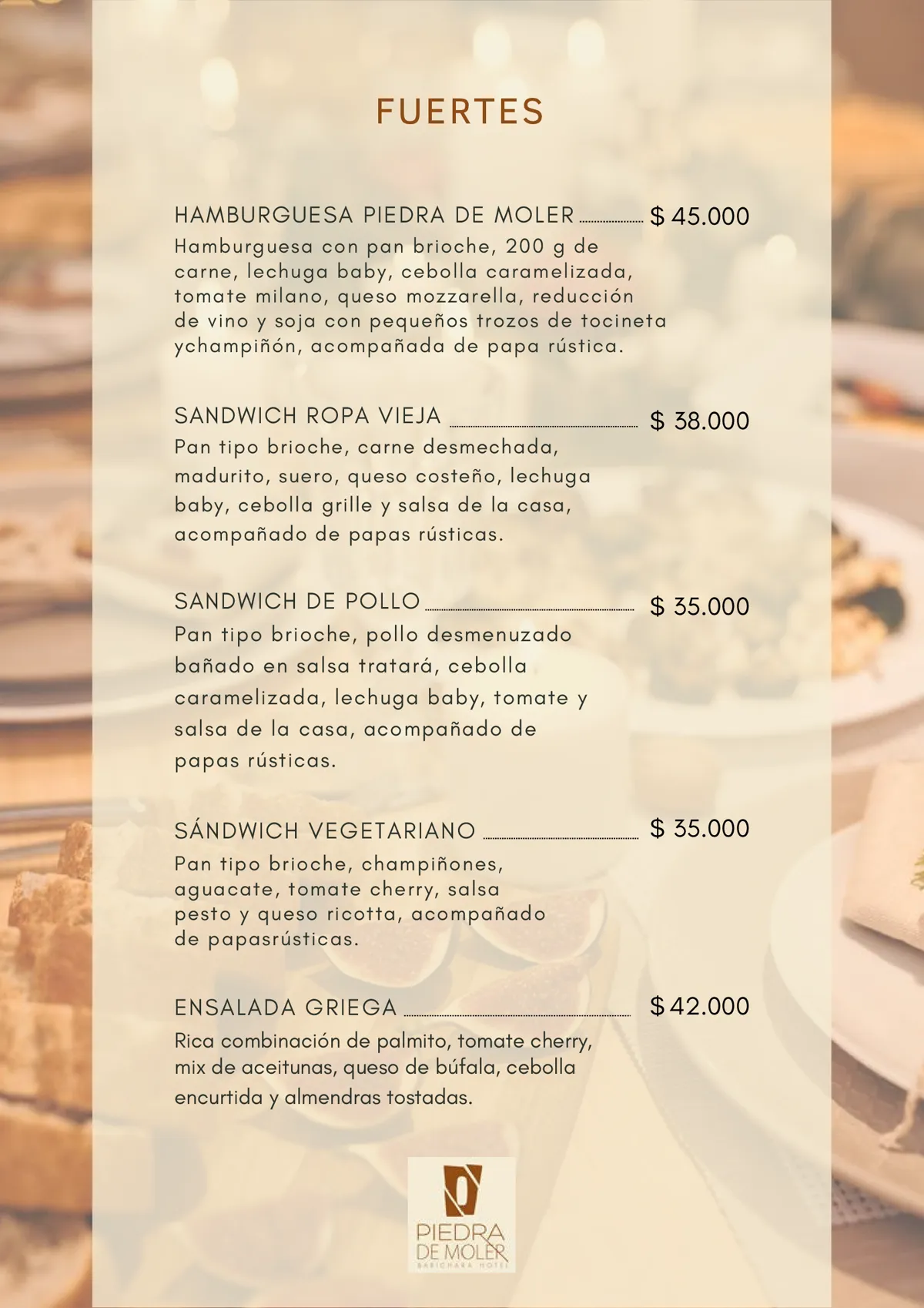 Menú del restaurante, página 8 de 13
